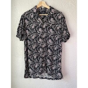 Abercrombie & Fitch Mens Medium Button Up Shirt Short Sleeve Paisley Print